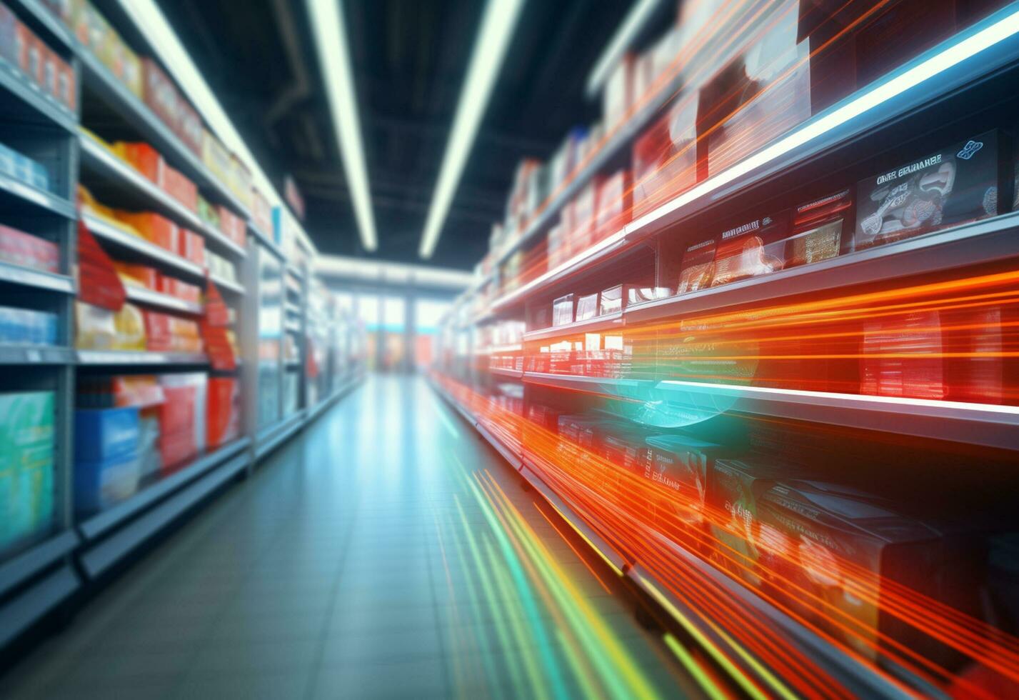 ai-generative-blurry-shopping-shelves-in-supermarkets-and-department-stores-realistic-image-ultra-hd-high-design-free-photo