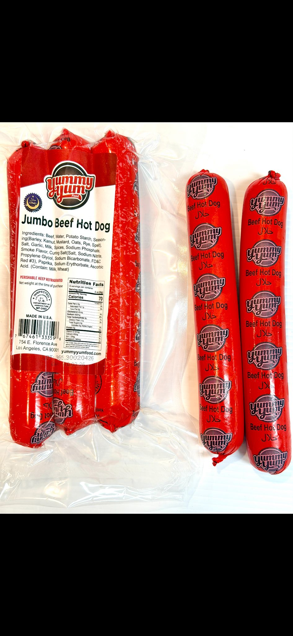 jumbo beef hot dog